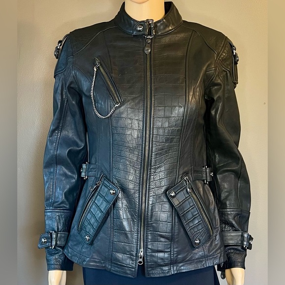 NWT HARLEY DAVIDSON Genuine Leather Riding Jacket Women’s Size Small - Picture 1 of 12
